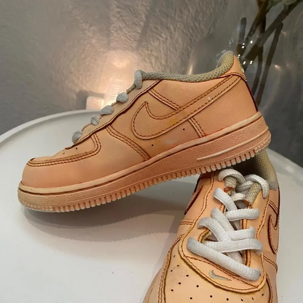 Nike Air Force One Toddler Sneaker CUSTOM Dip Dye 10 Children's Orange